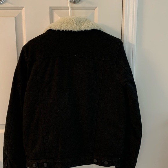 ASOS corduroy faux fur jacket; size Small; black corduroy; never worn - Picture 4 of 4